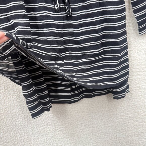 ALC Silk Striped Christopher drawstring dress black white Size 2 - Picture 5 of 14